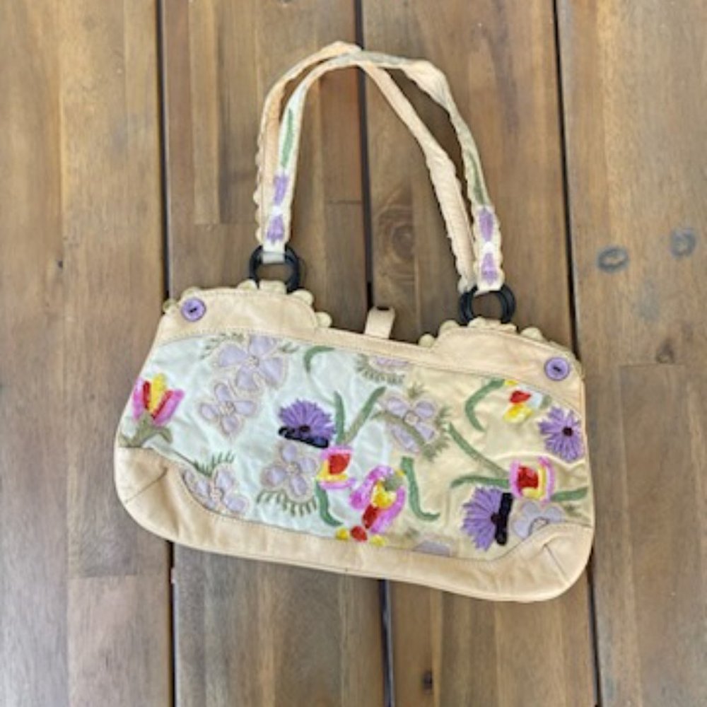 Jamin Puech Cream Purse W/ Flowers